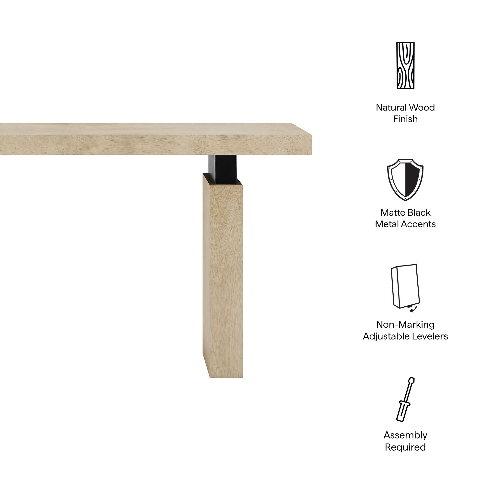 Piston 52" Rectangular Wood Console Table - Natural