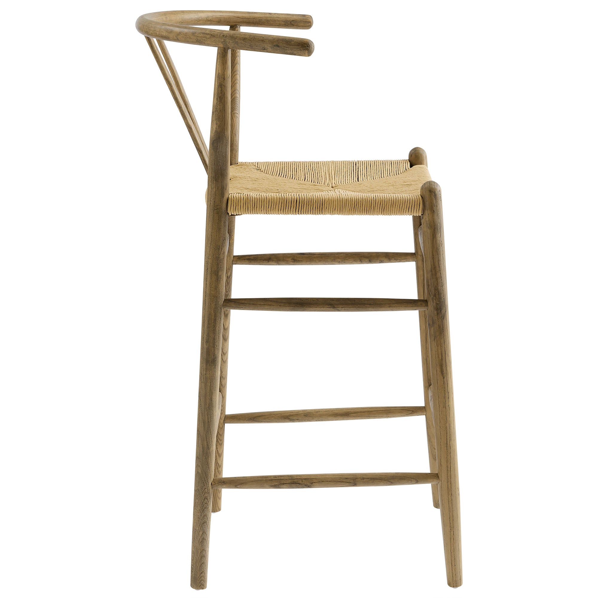 Amish Wood Bar Stool - Weathered Gray Teak