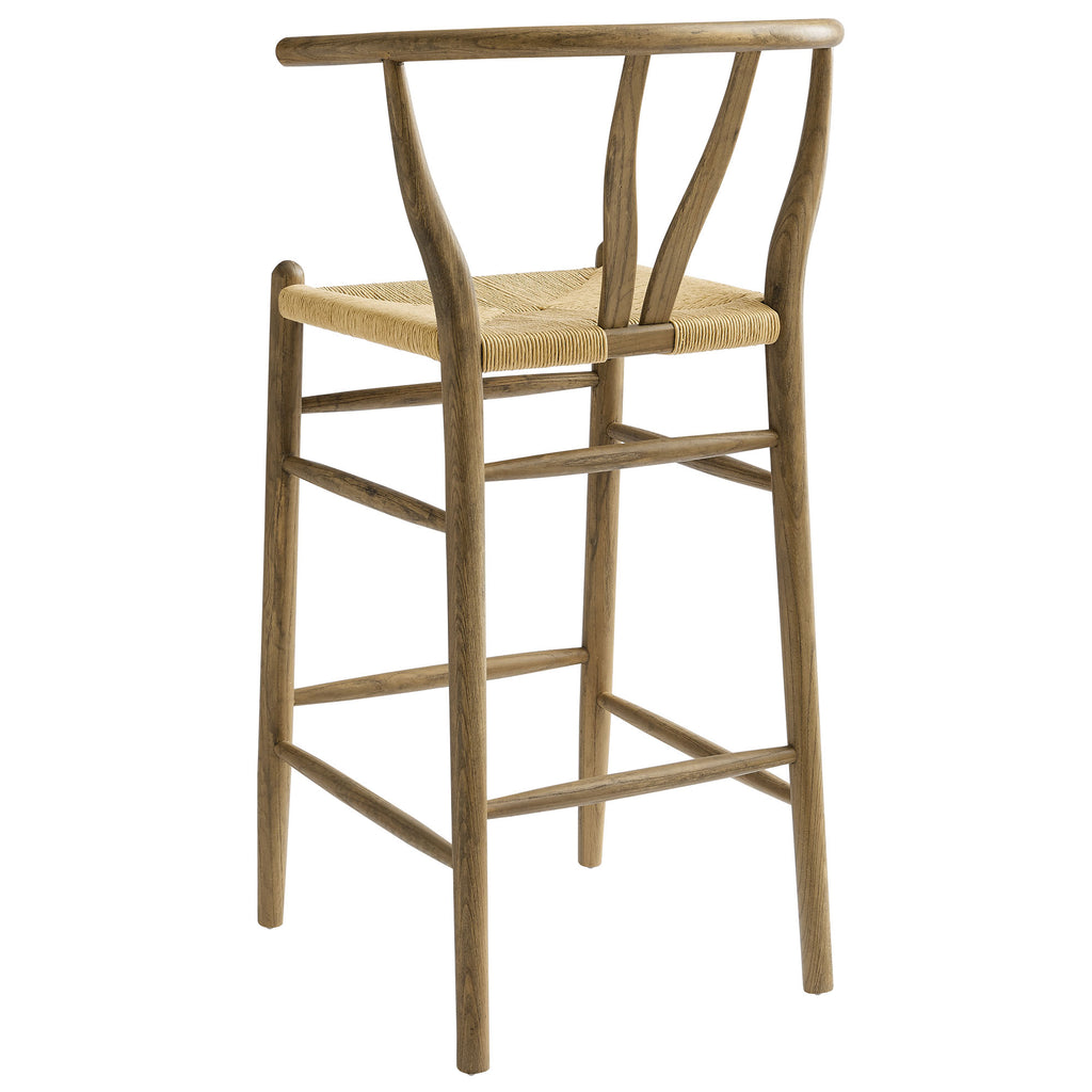 Amish Wood Bar Stool - Weathered Gray Teak