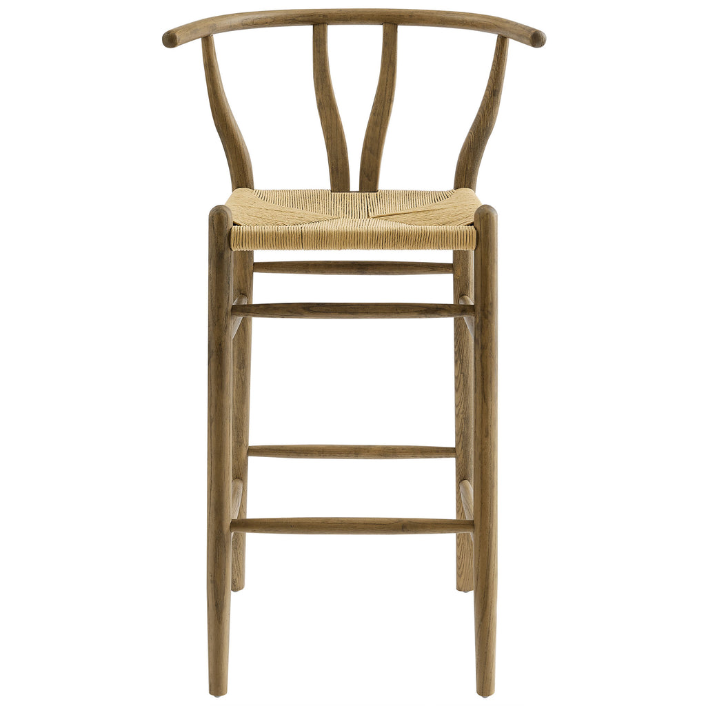 Amish Wood Bar Stool - Weathered Gray Teak
