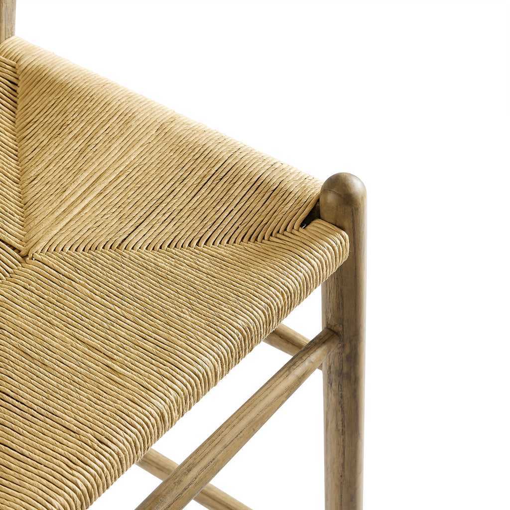 Amish Wood Bar Stool - Weathered Gray Teak