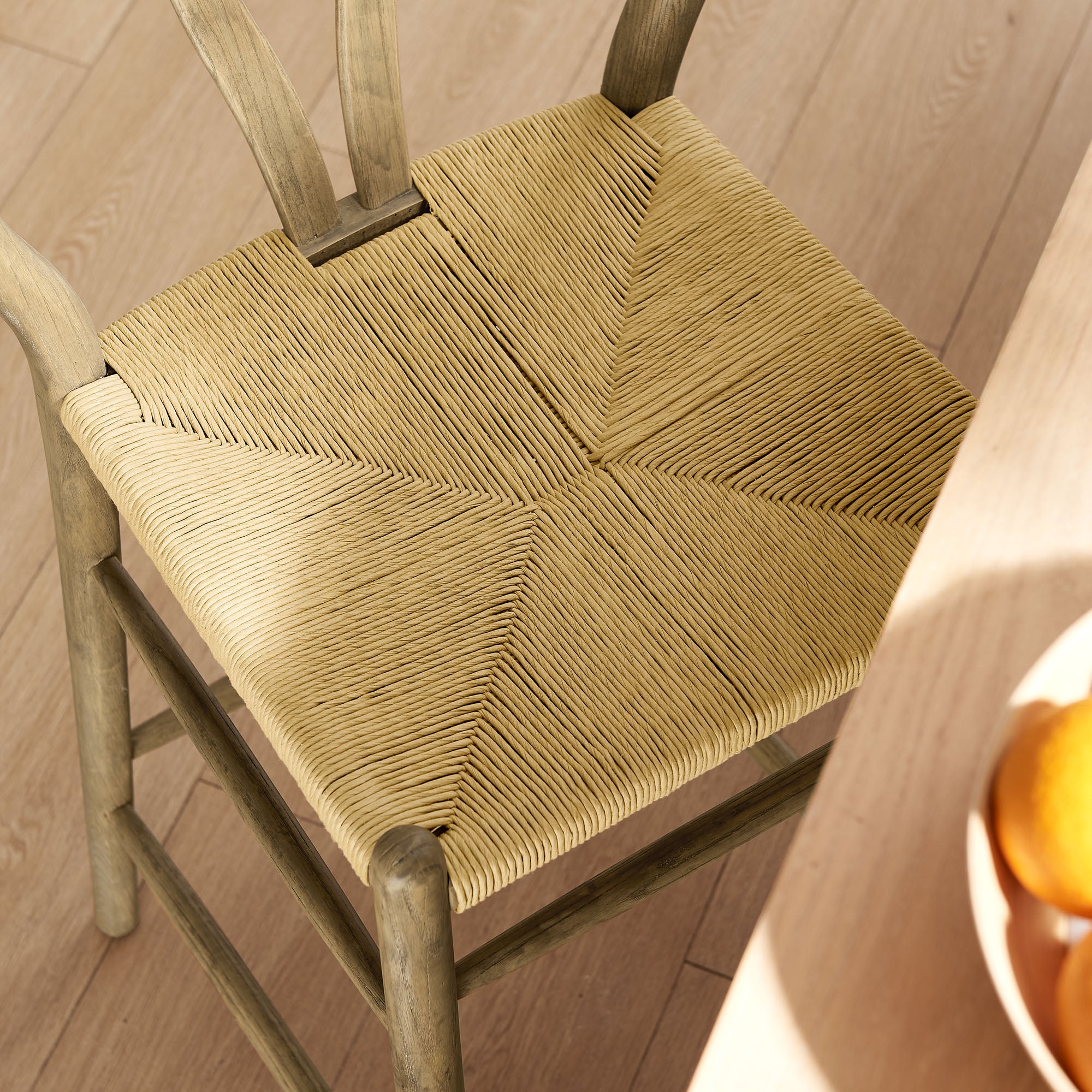 Amish Wood Bar Stool - Weathered Gray Teak