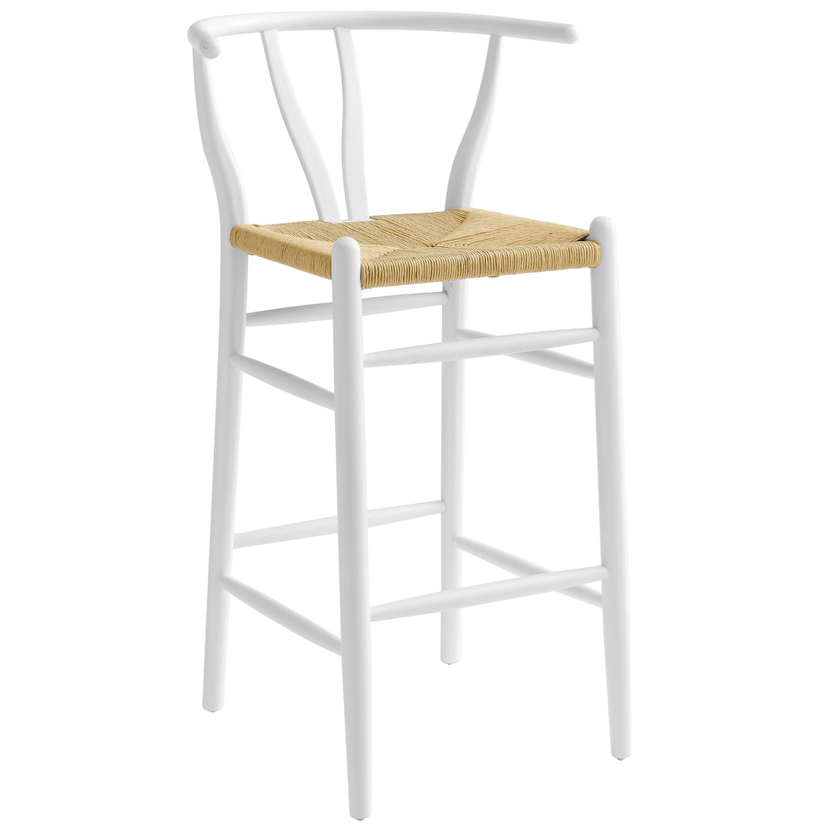 Amish Wood Bar Stool - White