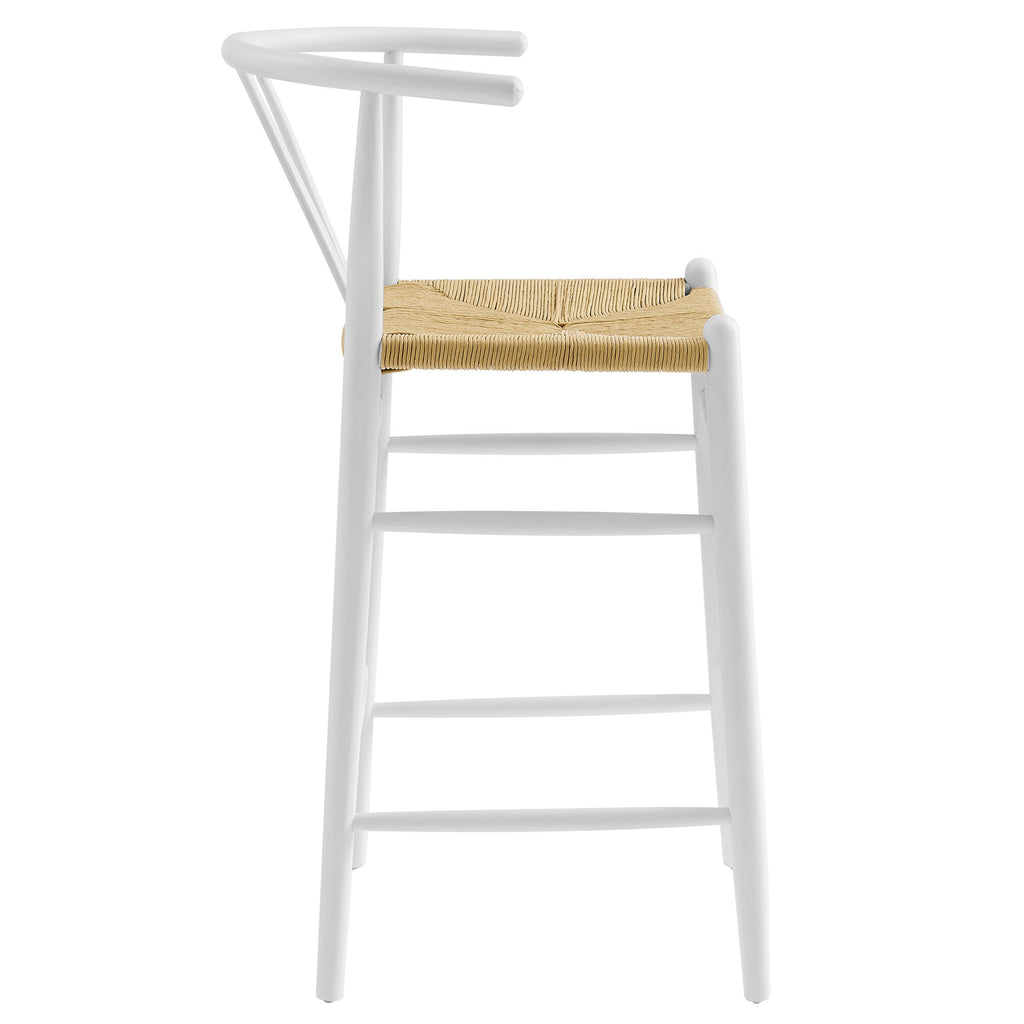 Amish Wood Bar Stool - White