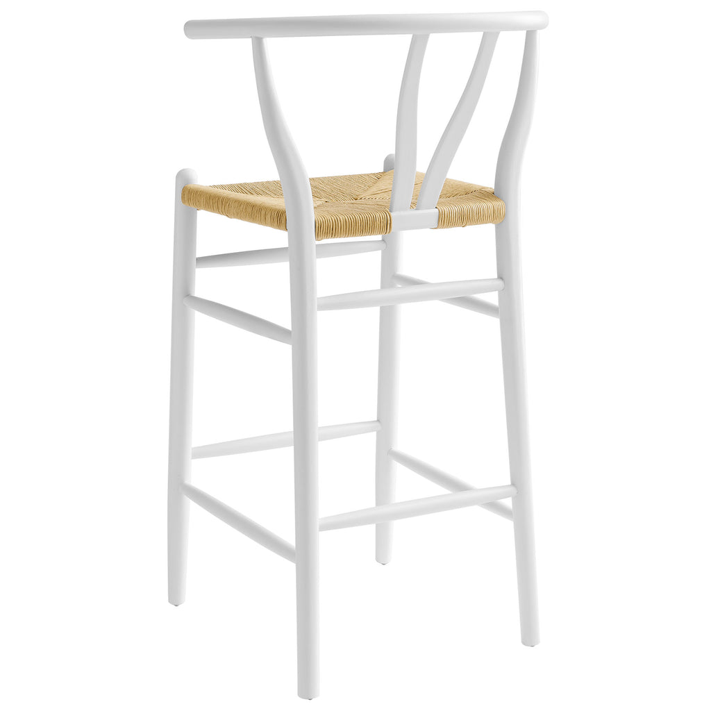 Amish Wood Bar Stool - White