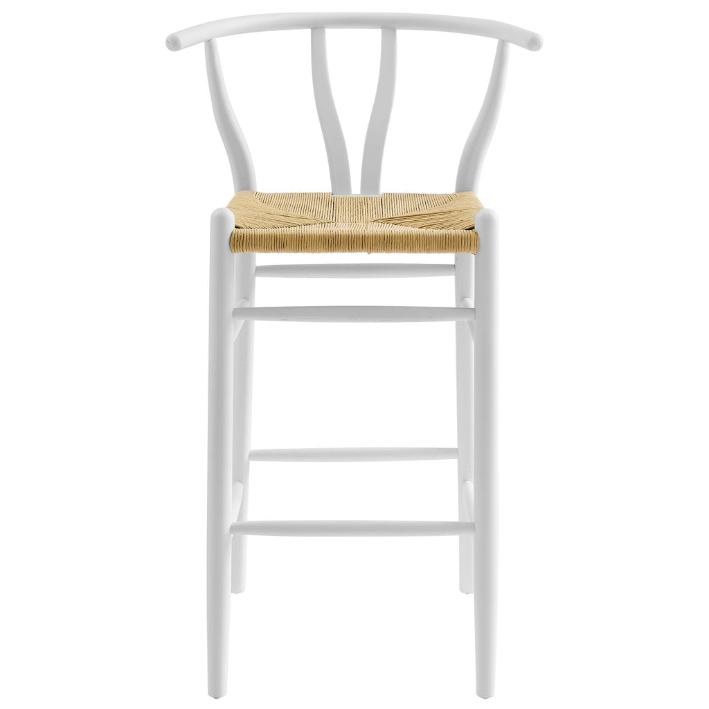 Amish Wood Bar Stool - White