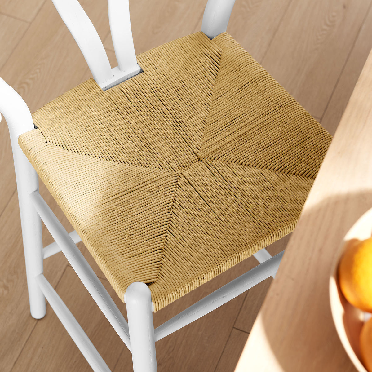 Amish Wood Bar Stool - White
