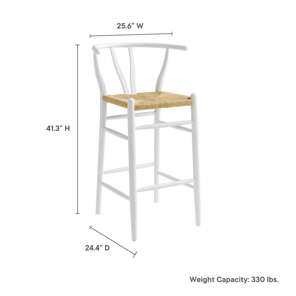 Amish Wood Bar Stool - White