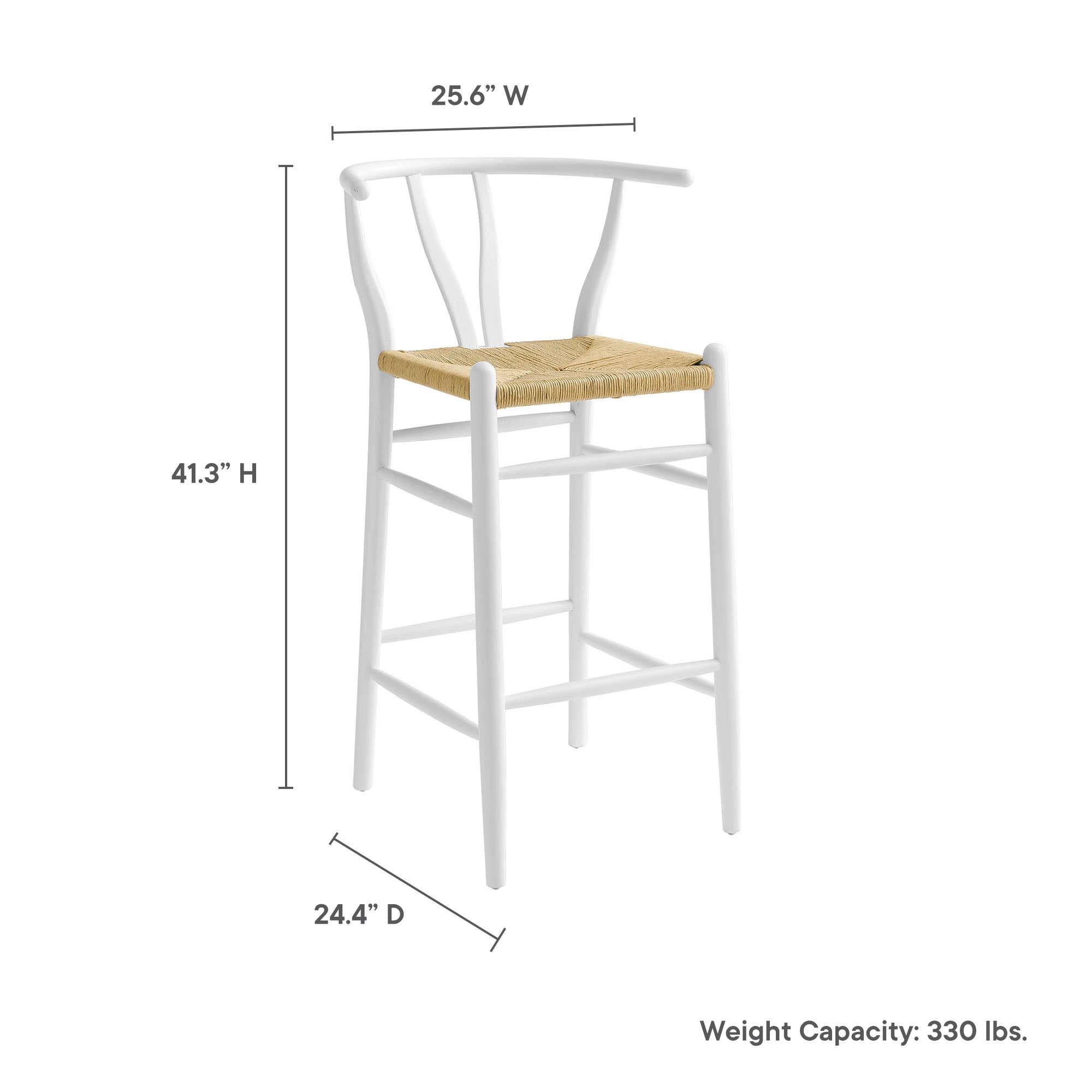 Amish Wood Bar Stool - White