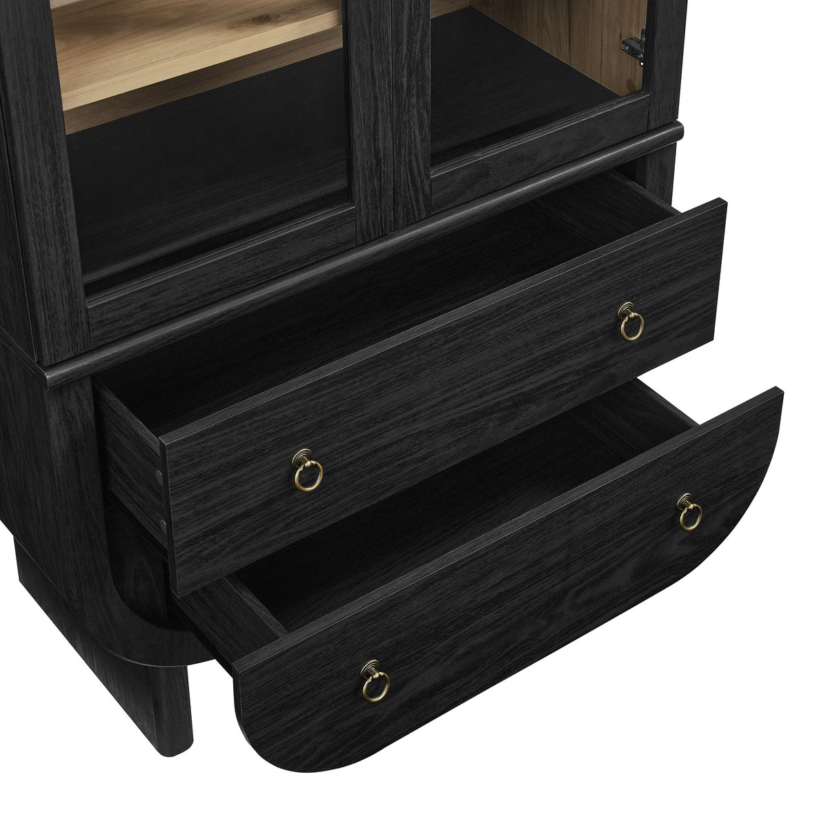 Nyx Arched Display Cabinet - Black Light Oak
