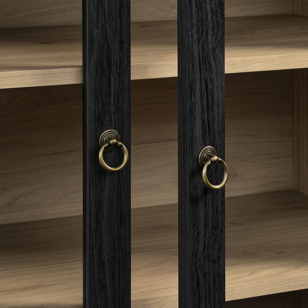 Nyx Arched Display Cabinet - Black Light Oak