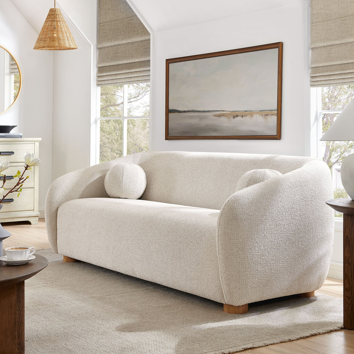 Holland 85" Chenille Fabric Sofa - Dove Gray