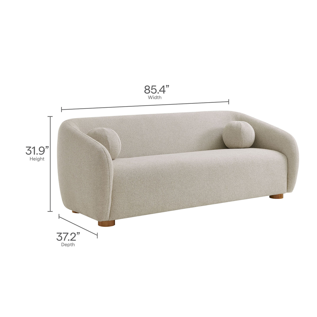 Holland 85" Chenille Fabric Sofa - Dove Gray