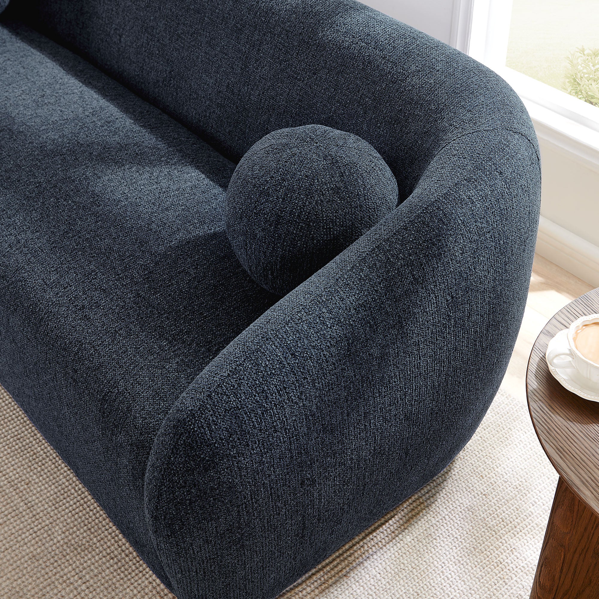 Holland 85" Chenille Fabric Sofa - Navy