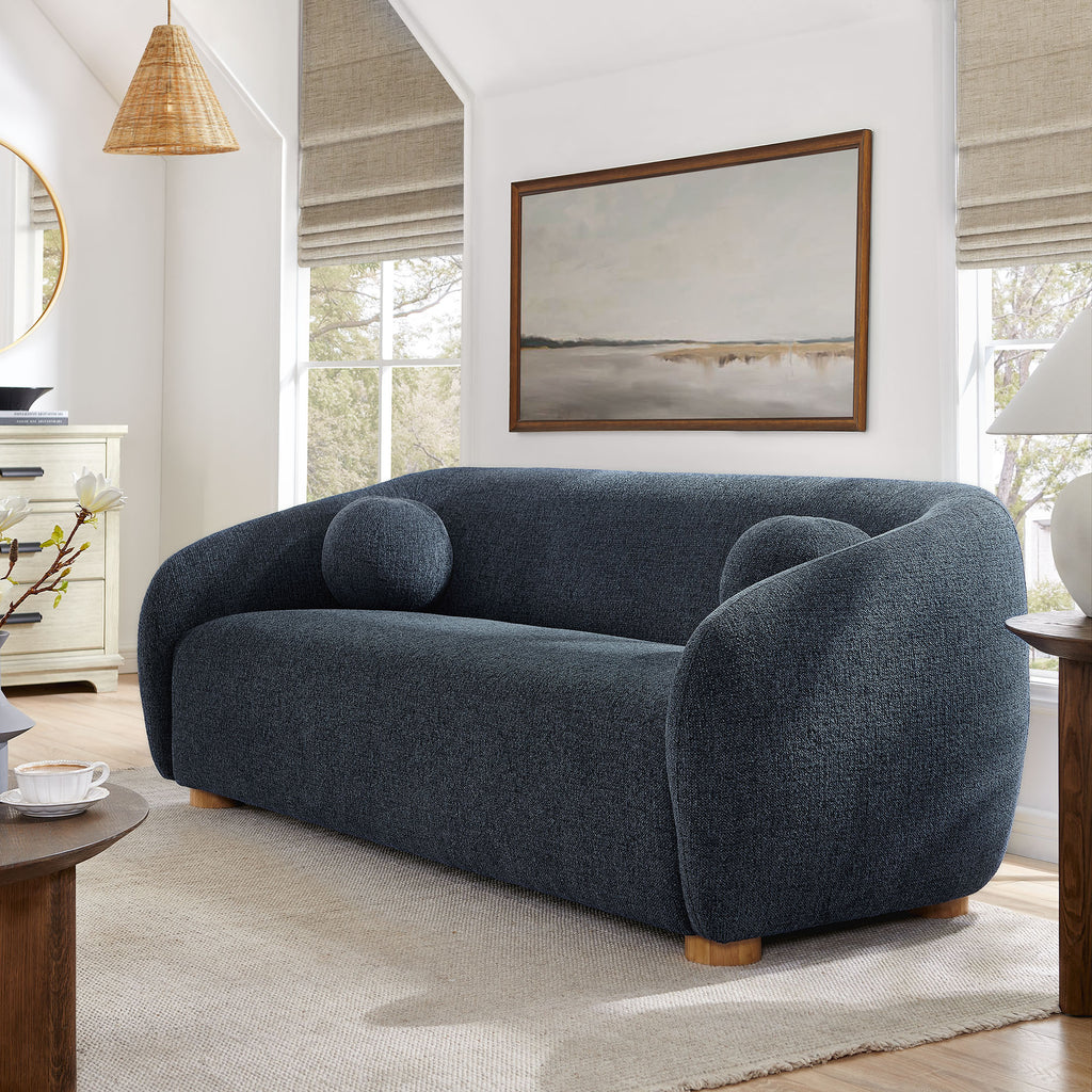 Holland 85" Chenille Fabric Sofa - Navy