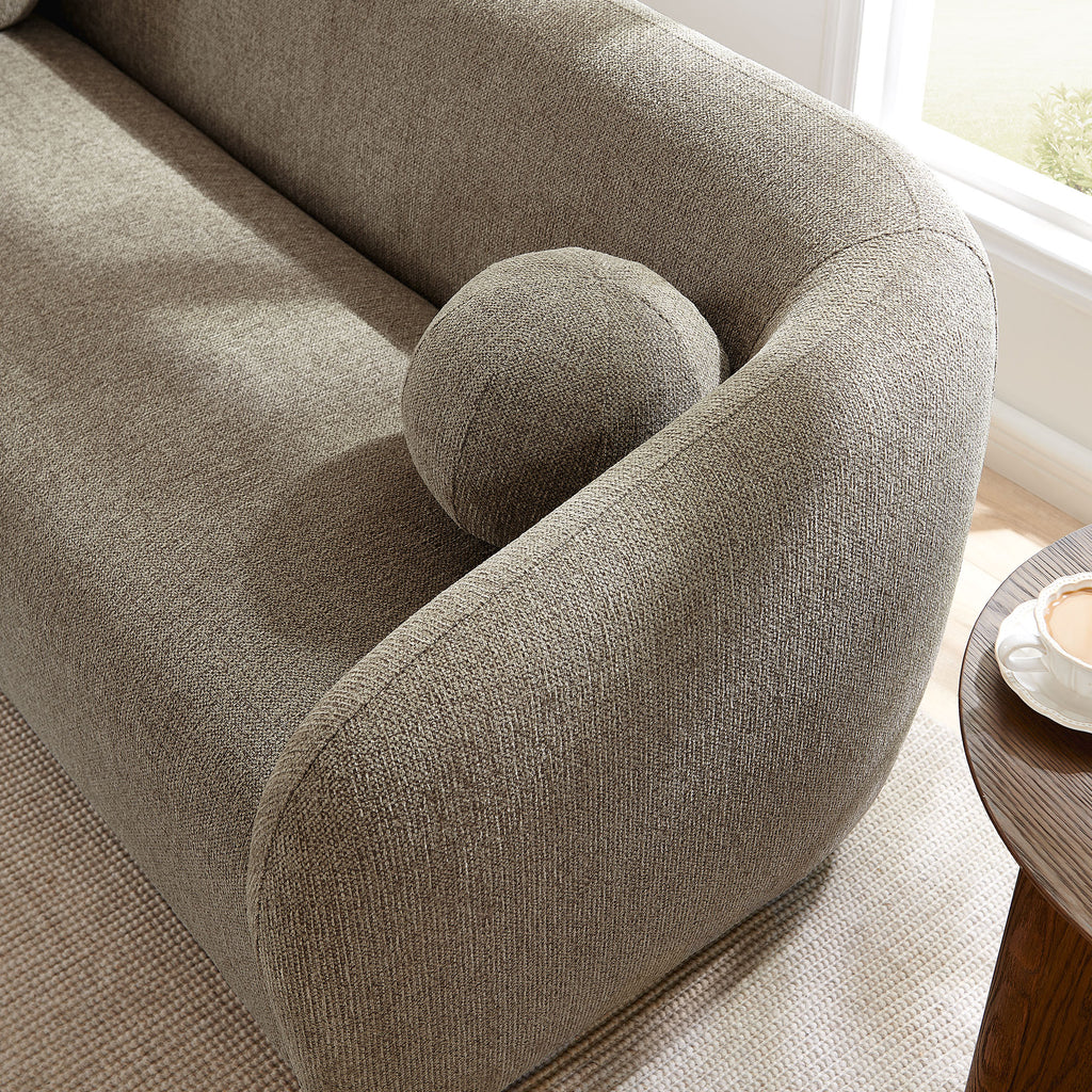 Holland 85" Chenille Fabric Sofa - Taupe