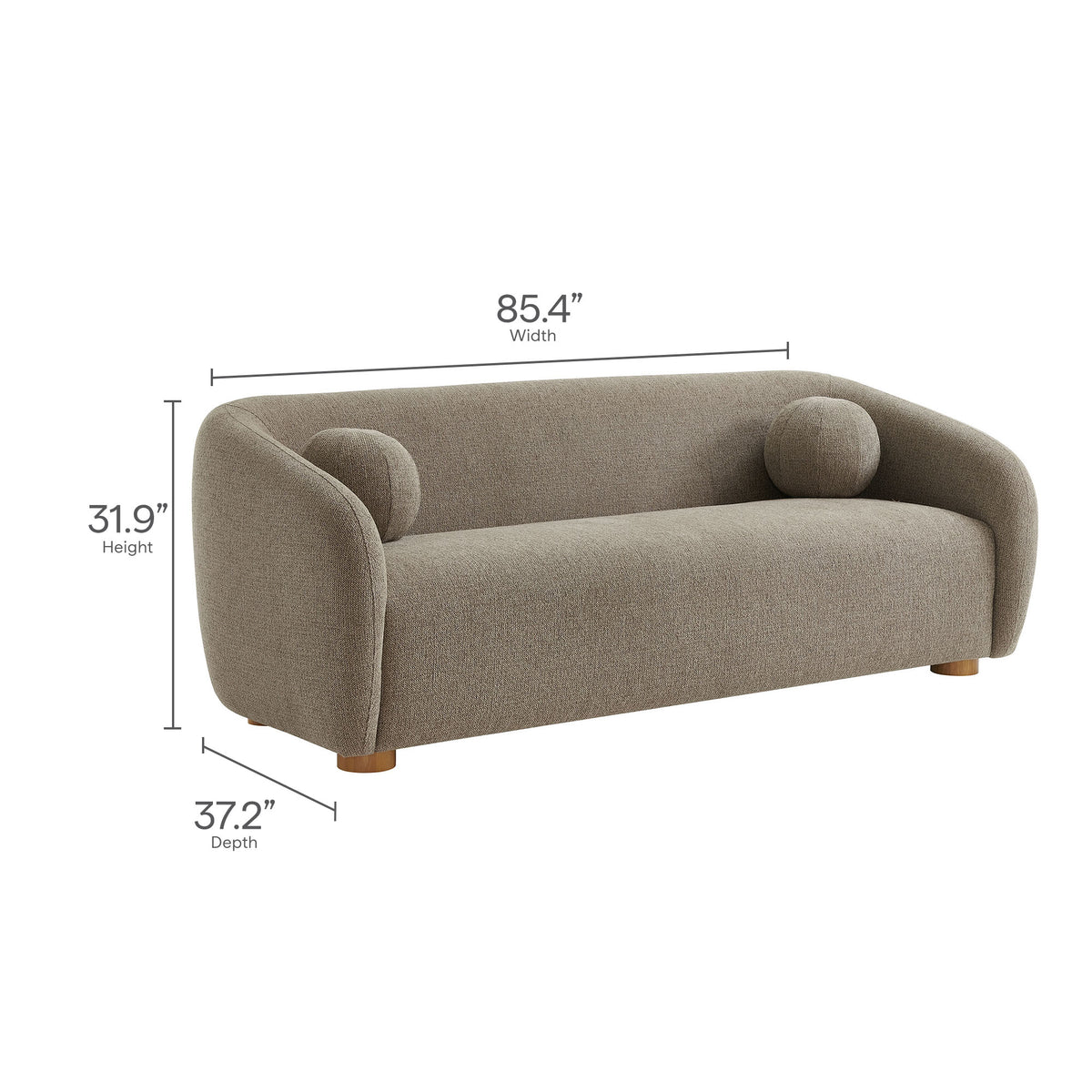 Holland 85" Chenille Fabric Sofa - Taupe