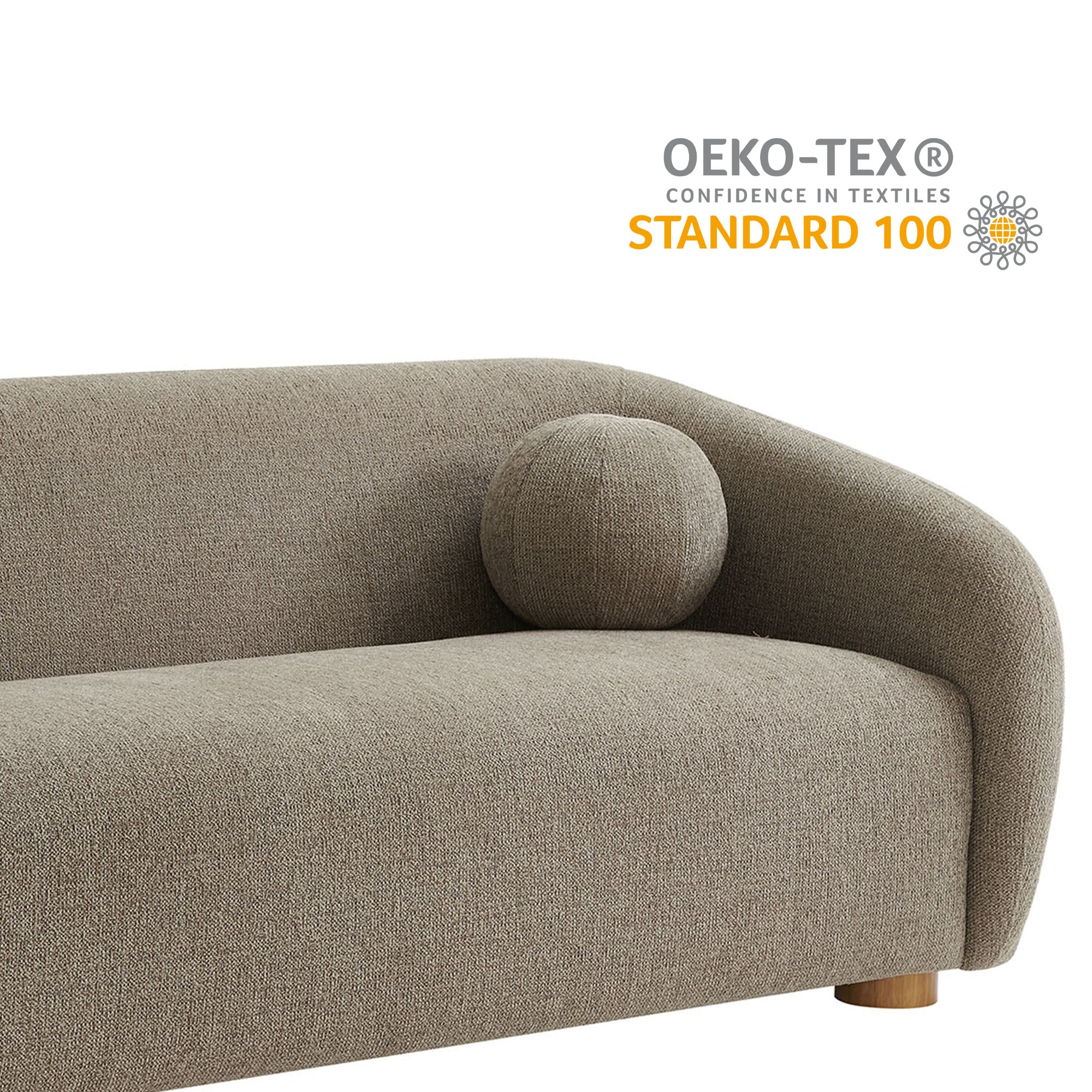 Holland 85" Chenille Fabric Sofa - Taupe