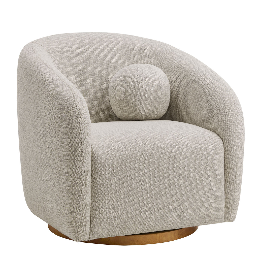 Holland Swivel Chenille Fabric Armchair - Dove Gray