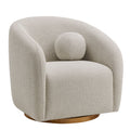 Holland Swivel Chenille Fabric Armchair - Dove Gray
