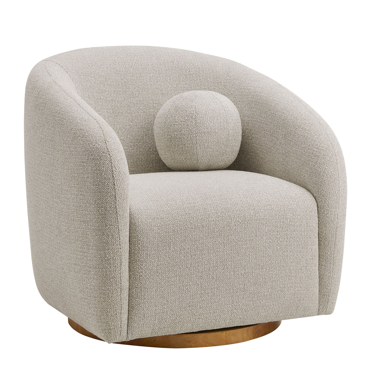 Holland Swivel Chenille Fabric Armchair - Dove Gray