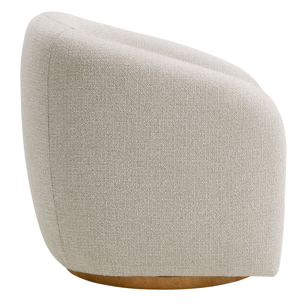 Holland Swivel Chenille Fabric Armchair - Dove Gray