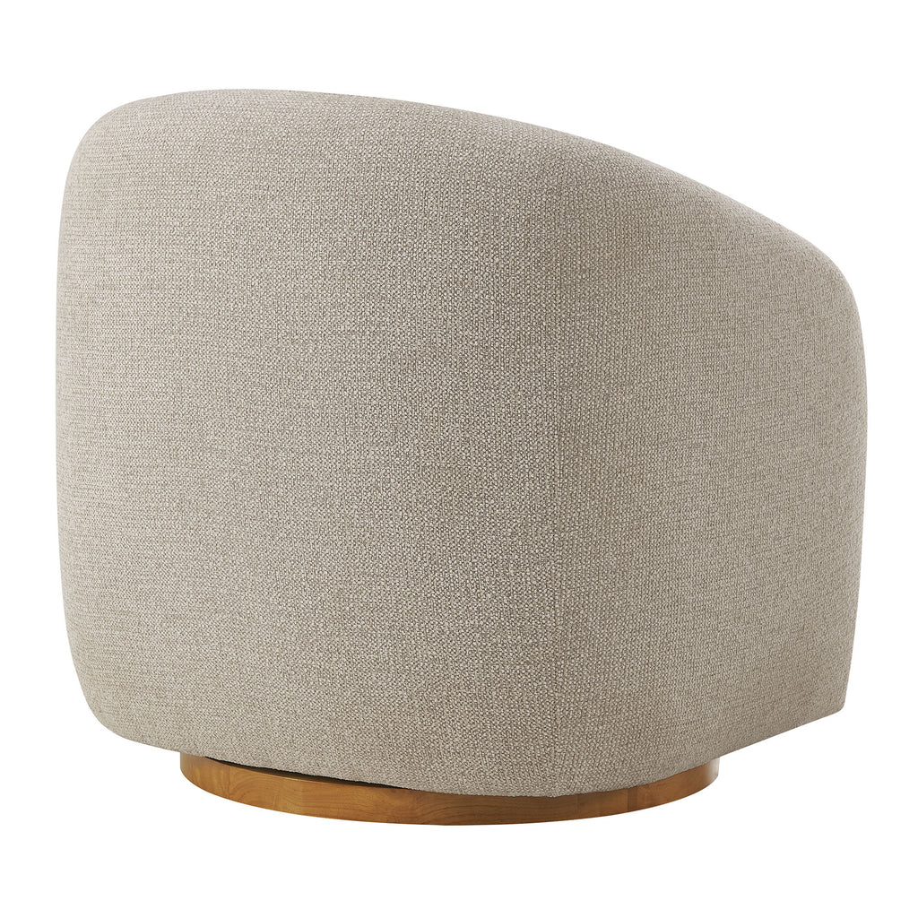 Holland Swivel Chenille Fabric Armchair - Dove Gray