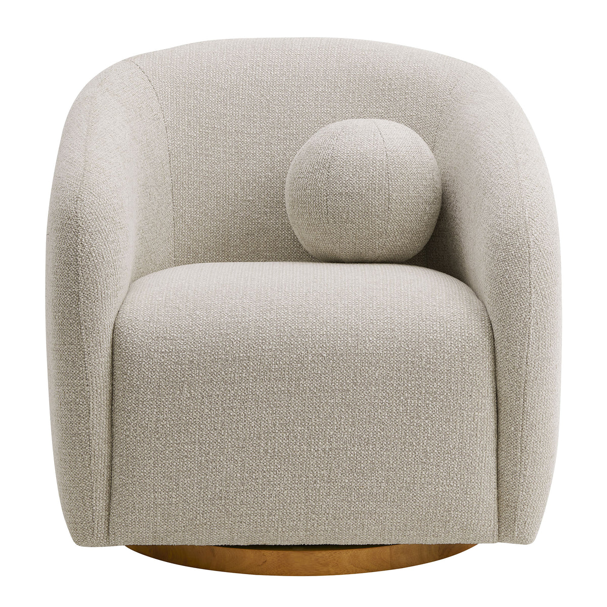 Holland Swivel Chenille Fabric Armchair - Dove Gray