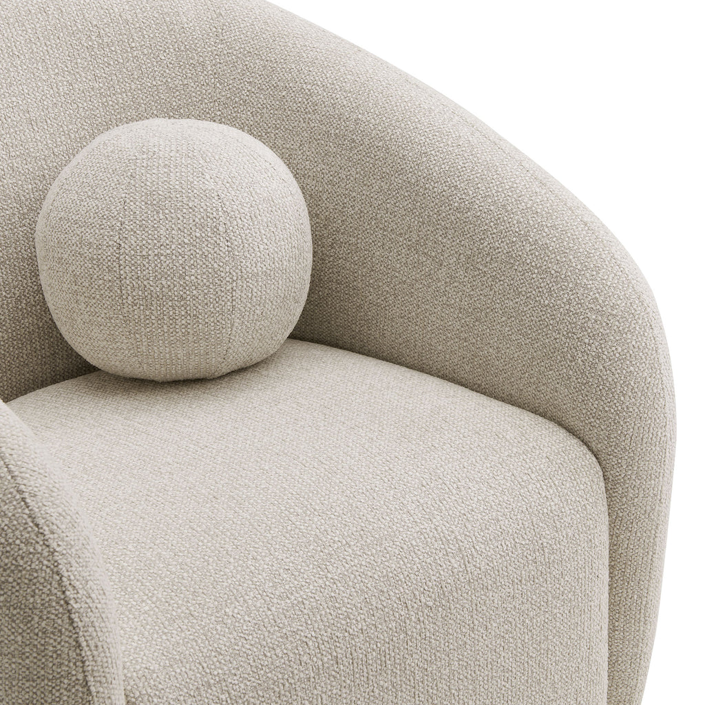 Holland Swivel Chenille Fabric Armchair - Dove Gray
