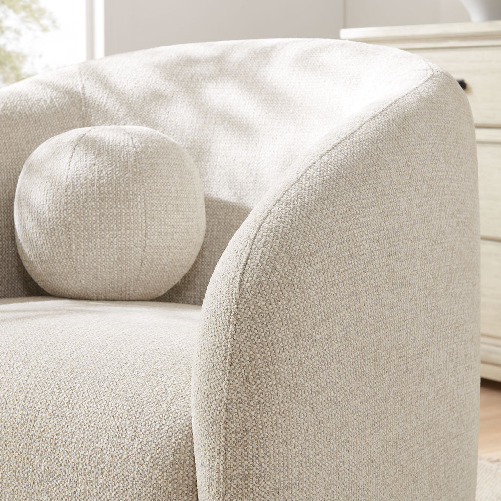 Holland Swivel Chenille Fabric Armchair - Dove Gray