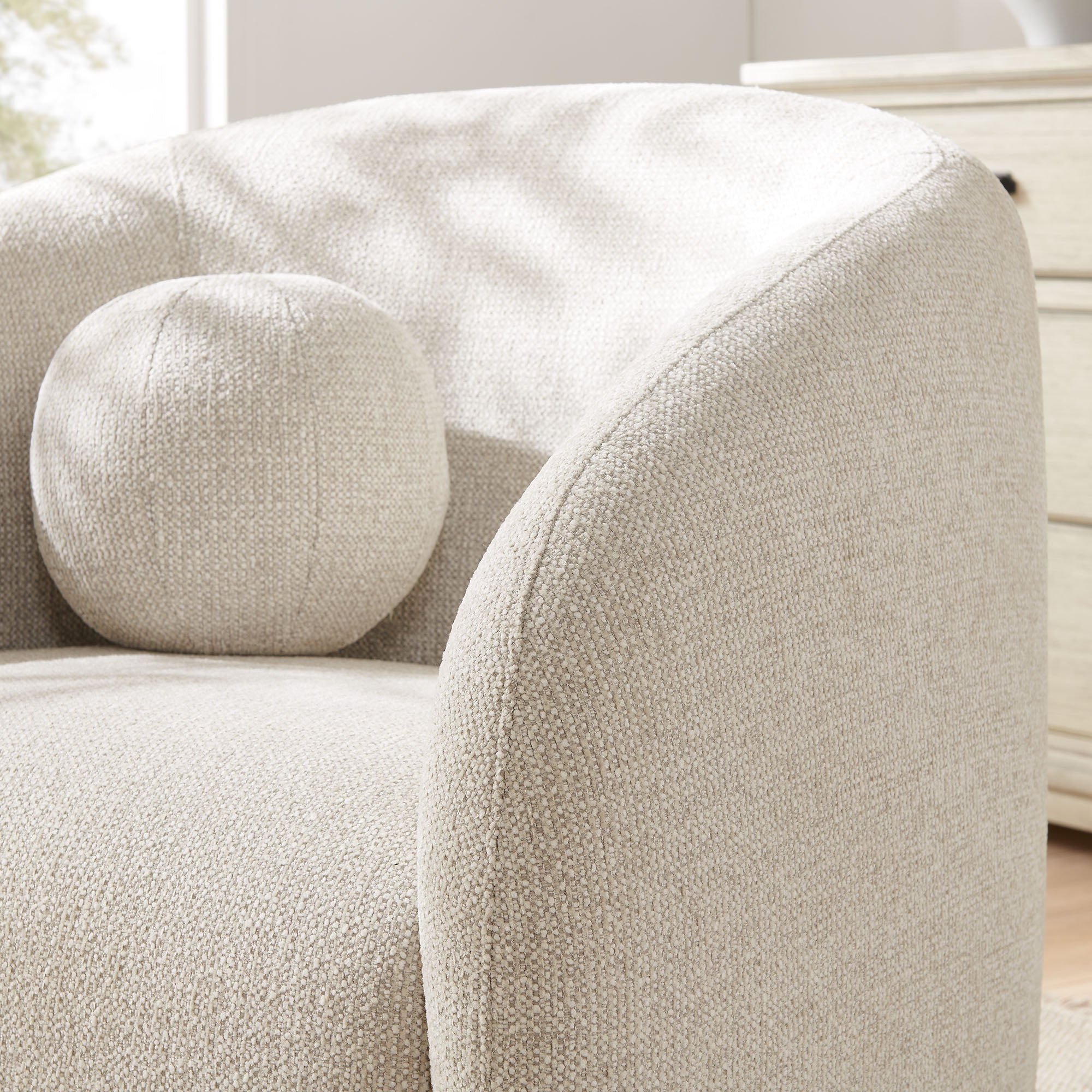 Holland Swivel Chenille Fabric Armchair - Dove Gray
