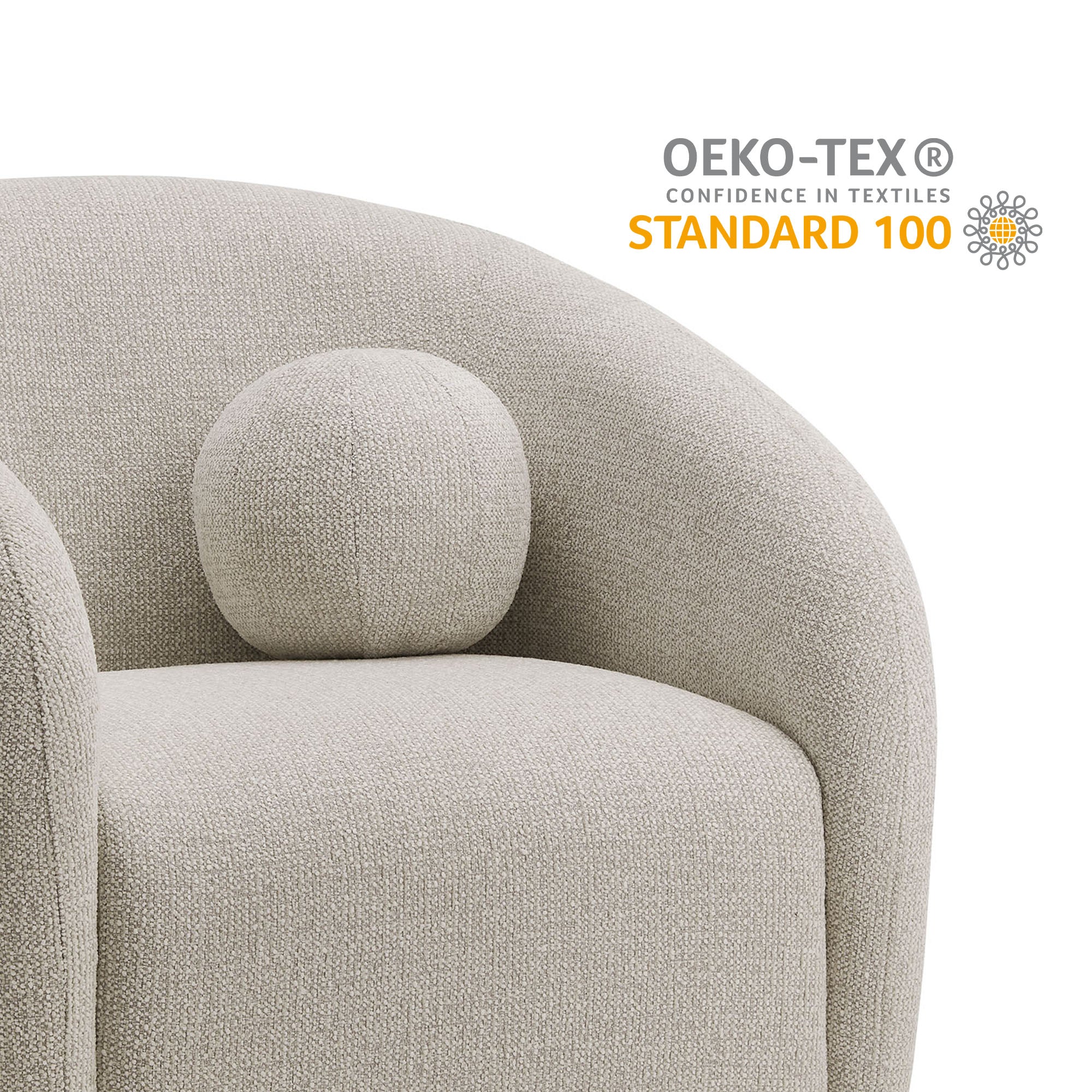Holland Swivel Chenille Fabric Armchair - Dove Gray