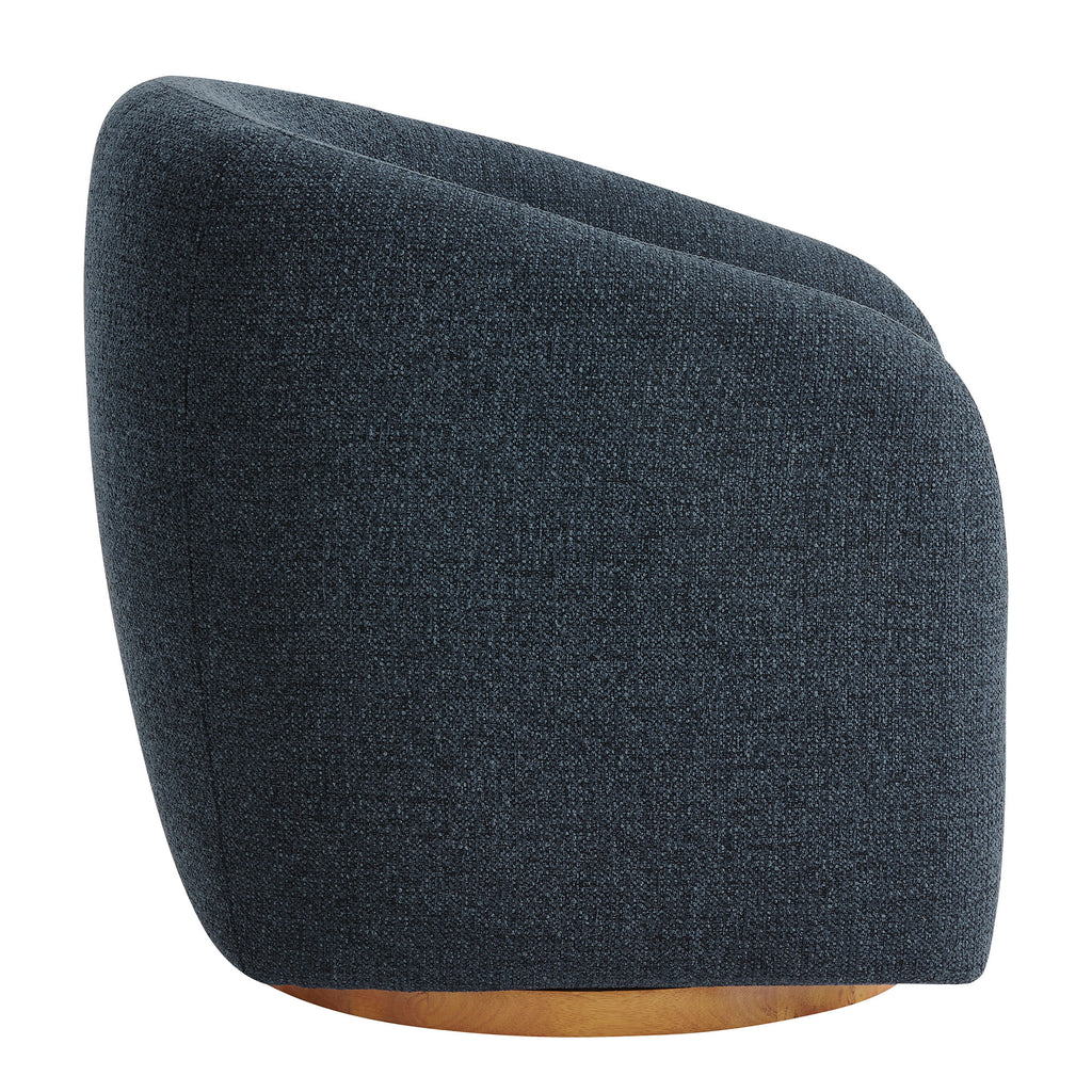 Holland Swivel Chenille Fabric Armchair - Navy