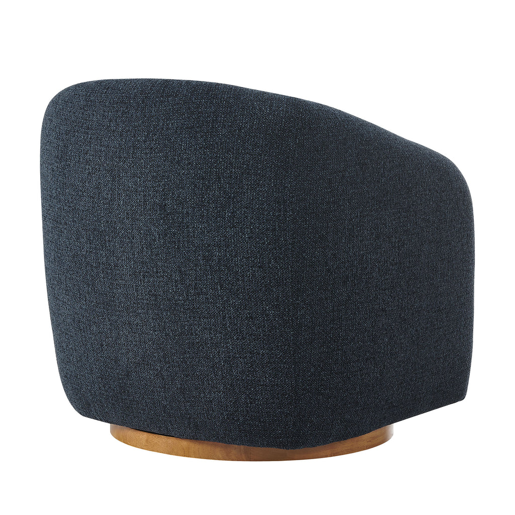 Holland Swivel Chenille Fabric Armchair - Navy