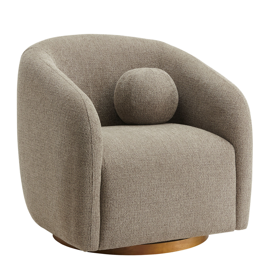 Holland Swivel Chenille Fabric Armchair - Taupe