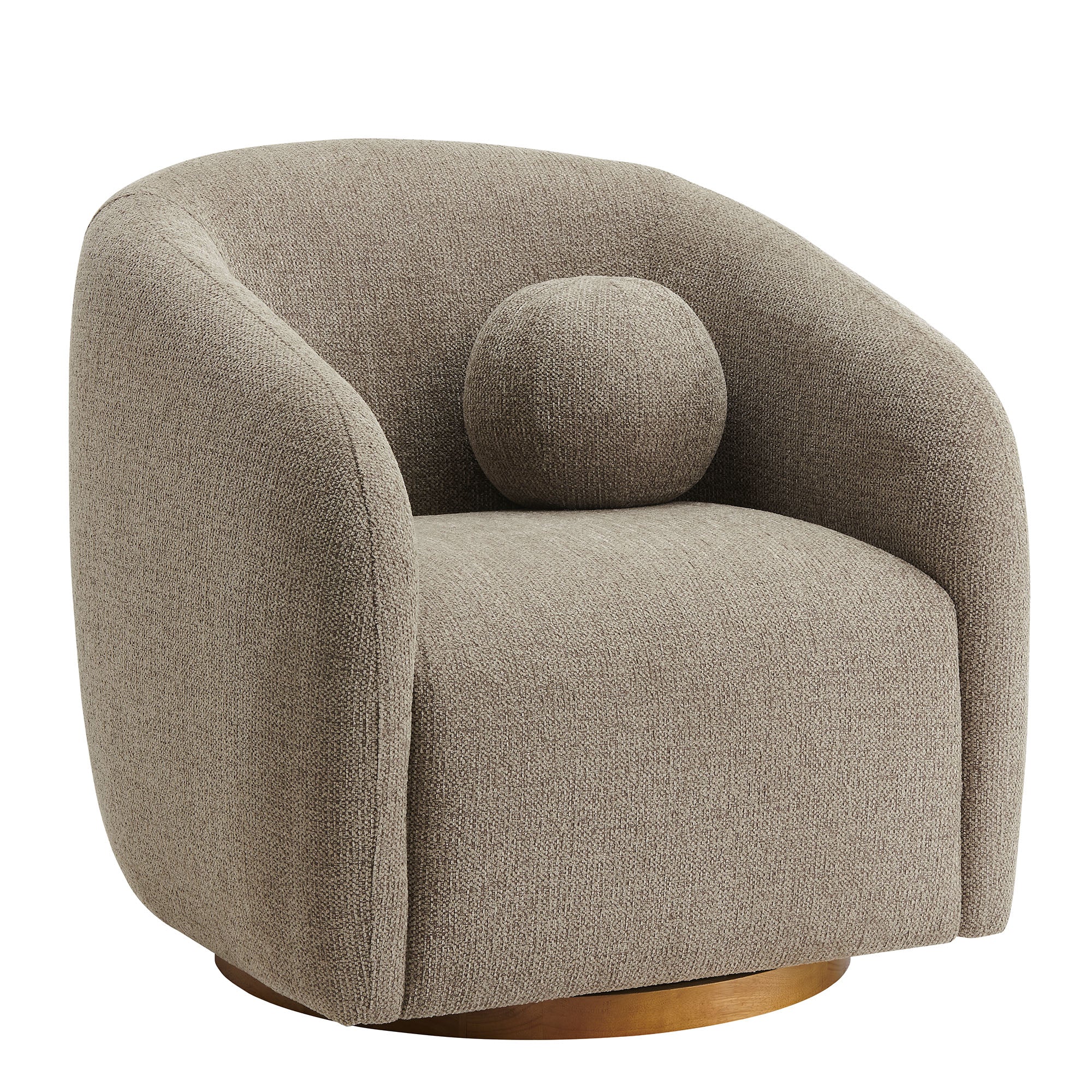 Holland Swivel Chenille Fabric Armchair - Taupe