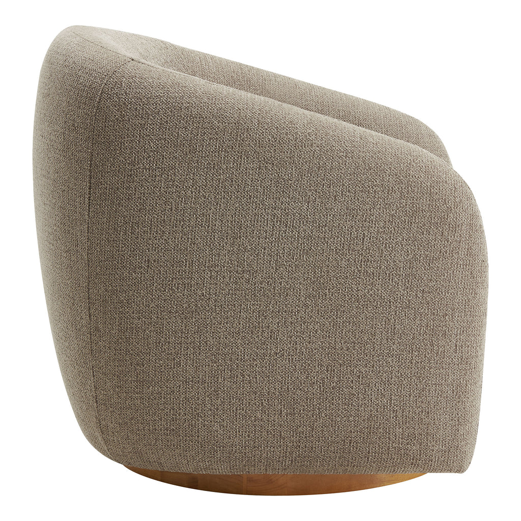 Holland Swivel Chenille Fabric Armchair - Taupe