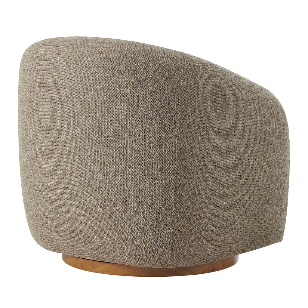 Holland Swivel Chenille Fabric Armchair - Taupe
