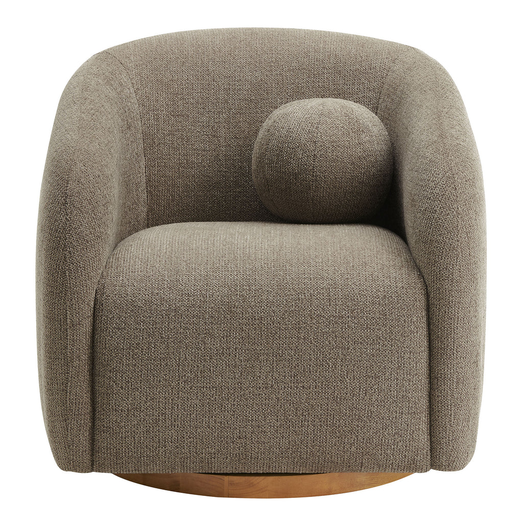 Holland Swivel Chenille Fabric Armchair - Taupe