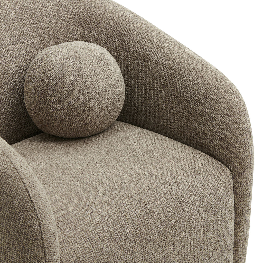 Holland Swivel Chenille Fabric Armchair - Taupe