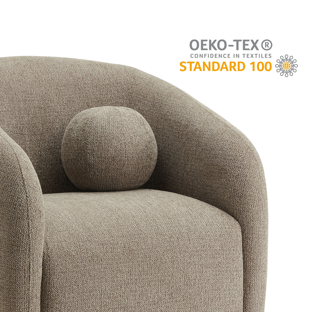 Holland Swivel Chenille Fabric Armchair - Taupe