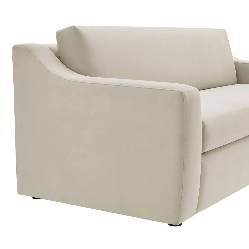 Liora Performance Velvet Sofa - Alabaster
