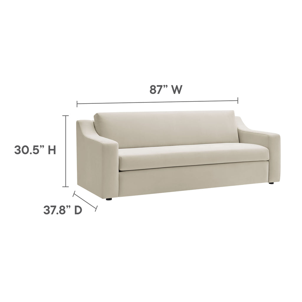 Liora Performance Velvet Sofa - Alabaster