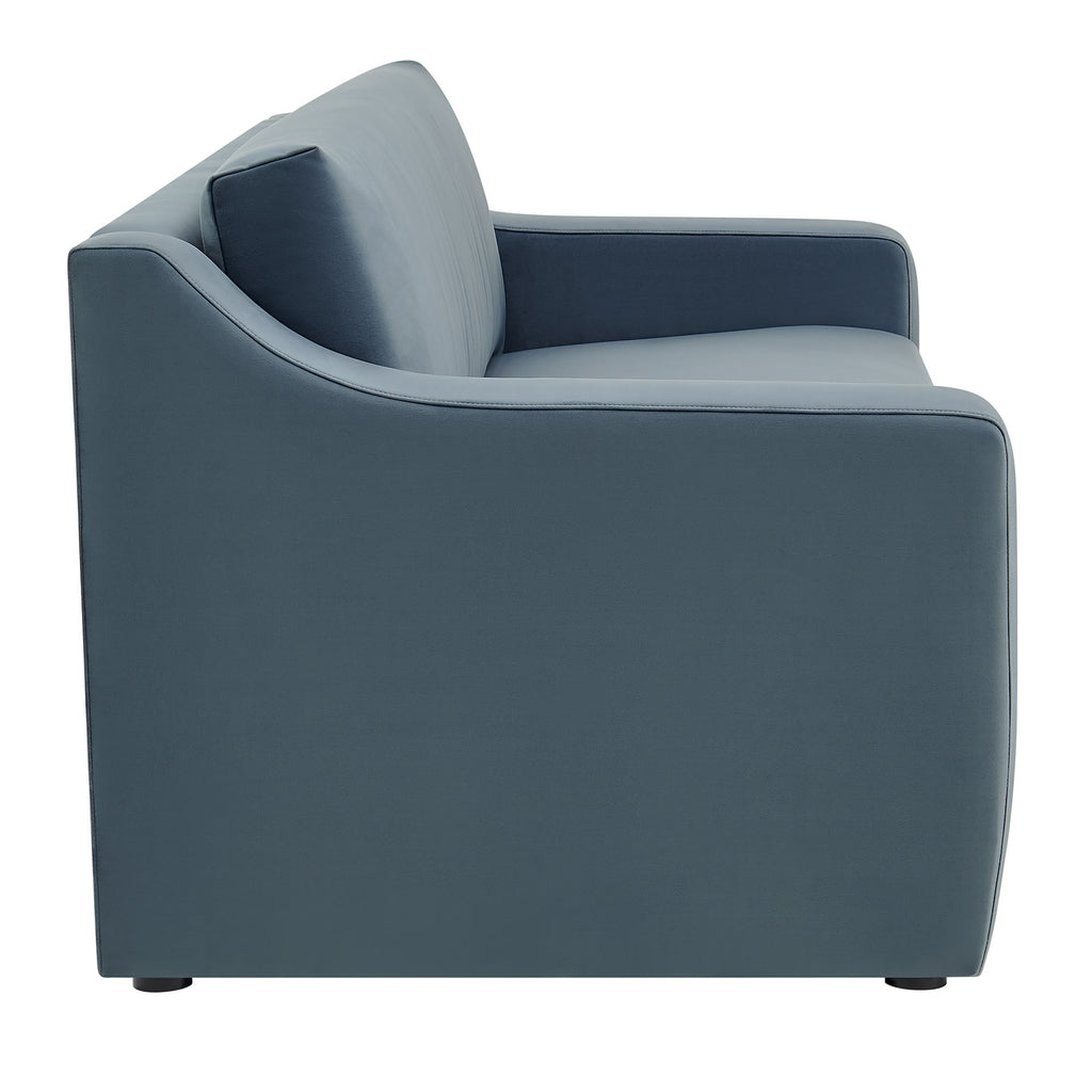 Liora Performance Velvet Sofa - Cadet Blue
