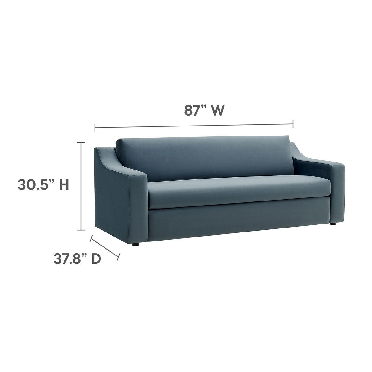 Liora Performance Velvet Sofa - Cadet Blue