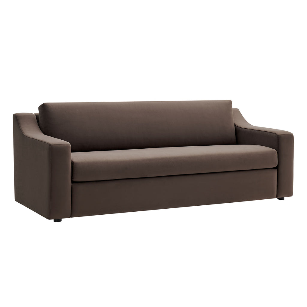 Liora Performance Velvet Sofa - Chocolate Brown