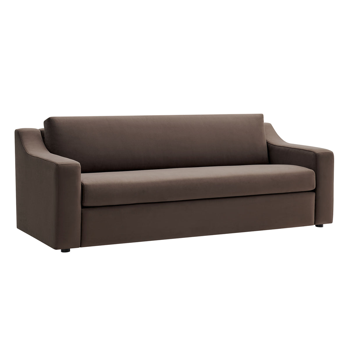 Liora Performance Velvet Sofa - Chocolate Brown