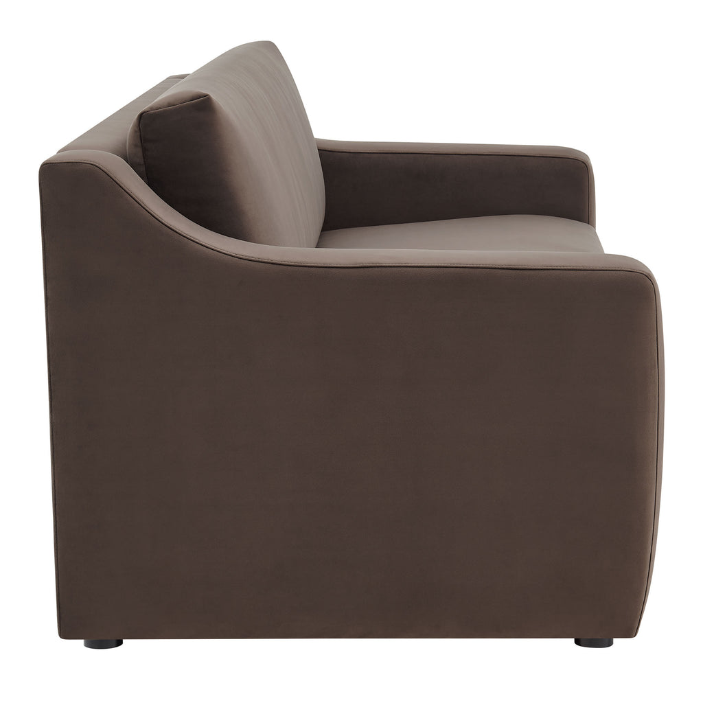 Liora Performance Velvet Sofa - Chocolate Brown