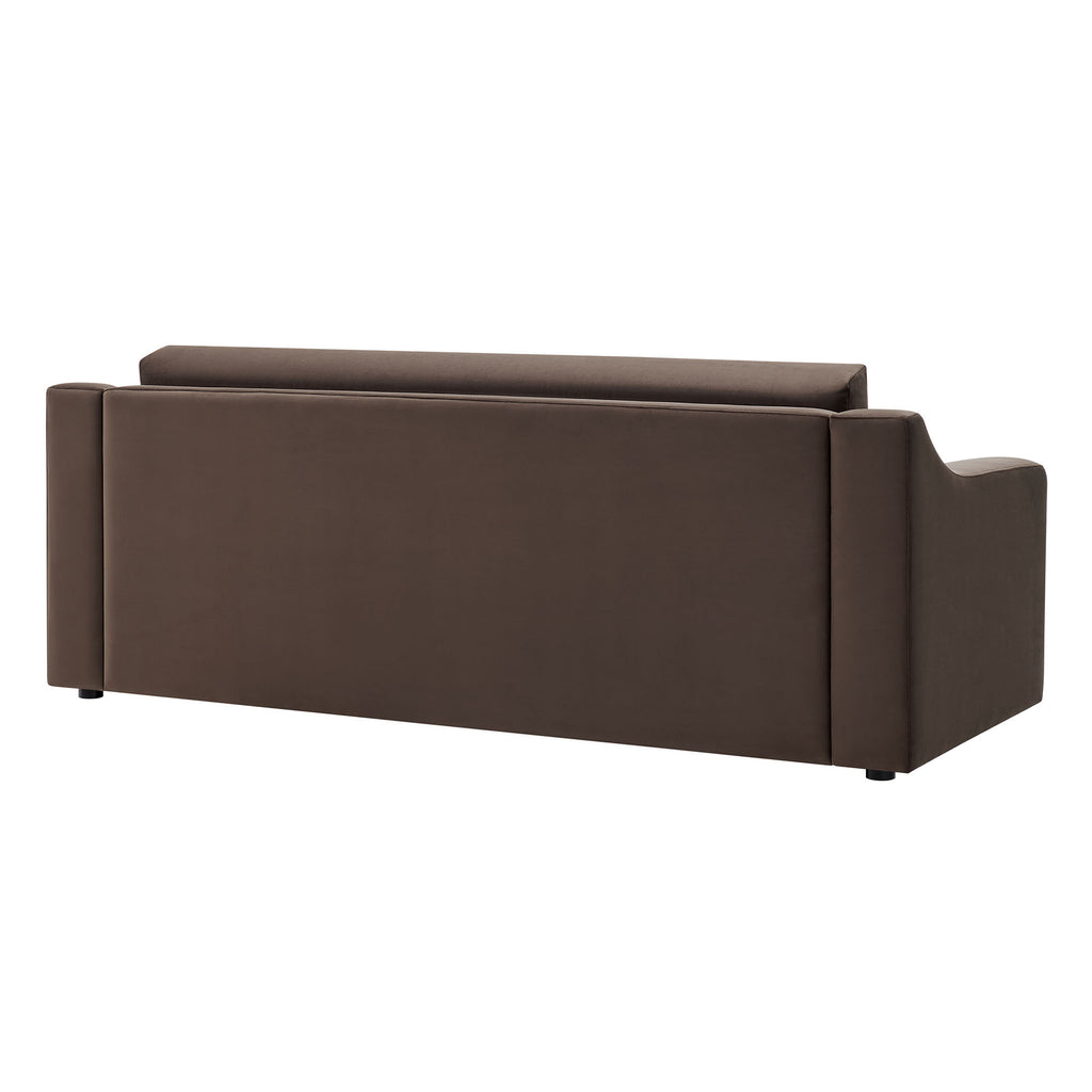 Liora Performance Velvet Sofa - Chocolate Brown
