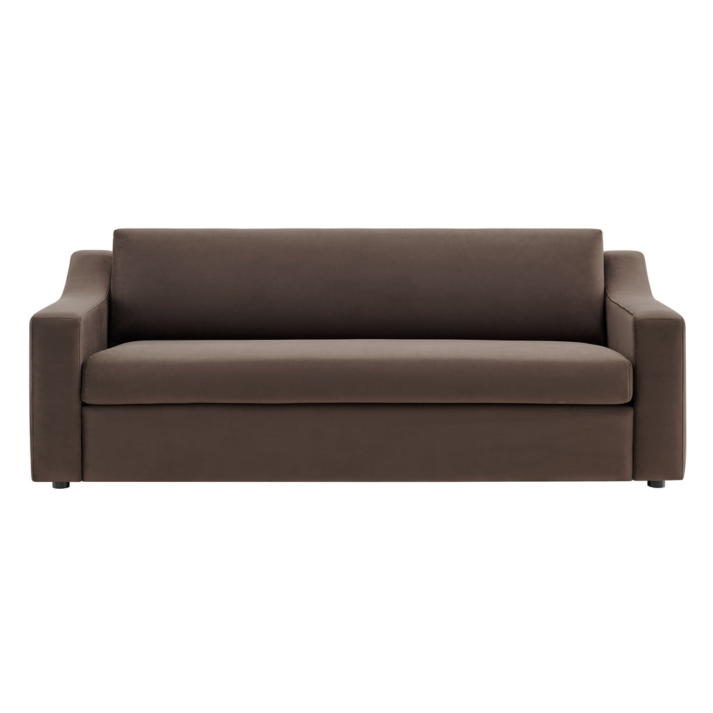 Liora Performance Velvet Sofa - Chocolate Brown